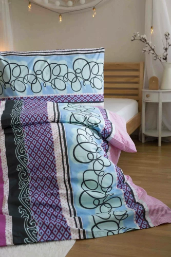 Purple Spin Cotton спално бельо от Jerry Fabrics розово