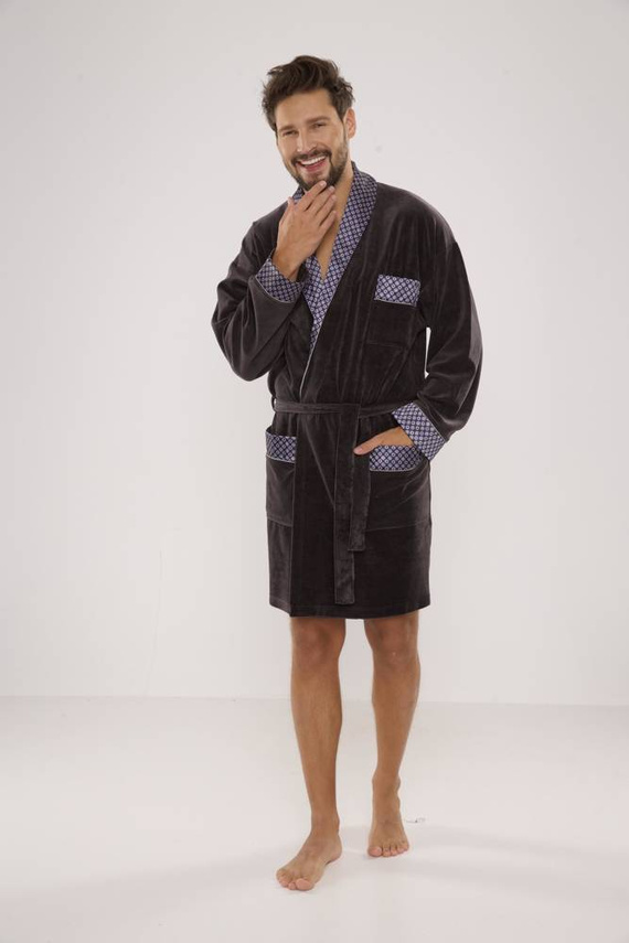 772 Мъжки форекс халат за баня Bonjour - графит