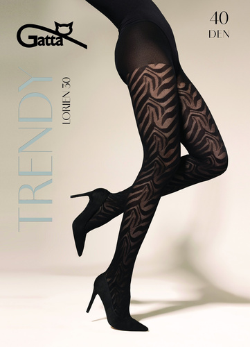 Чорапогащи Gatta Trendy Lorien wz.30 40 den – матови, с десен, елегантни