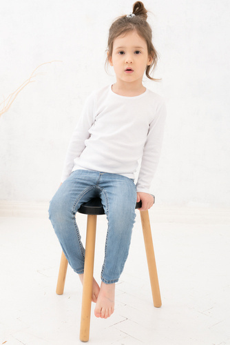 Tosia Тениска за момичета, дълъг ръкав Италианска мода - бяла