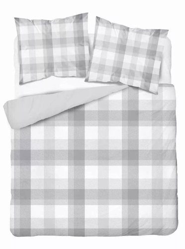 5040 A Detexpol сиво карирано спално бельо от микрофибър