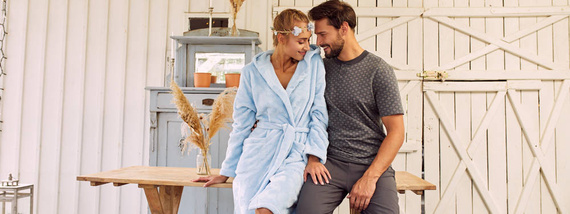 Дамски халат Misti Италианска мода - син