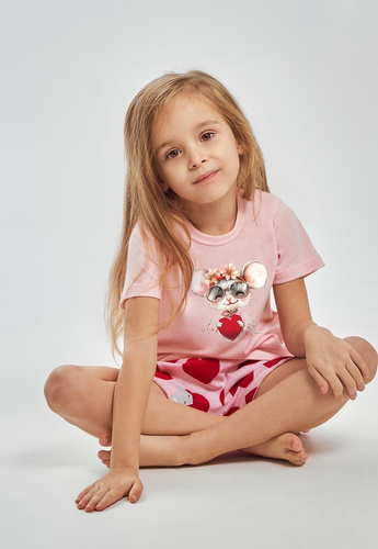Taro 3559 Mika розова детска пижама 100% памук
