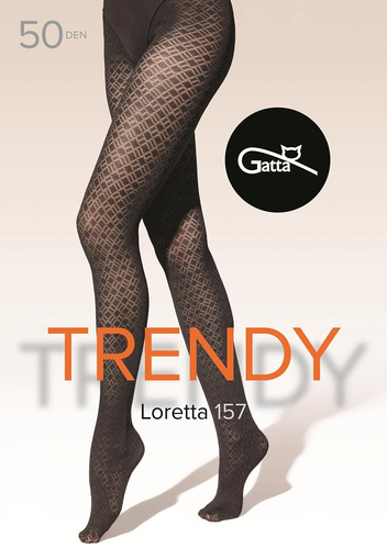 Loretta 157 Дамски чорапогащник Gatta - мат, 50 den, шарени - nero