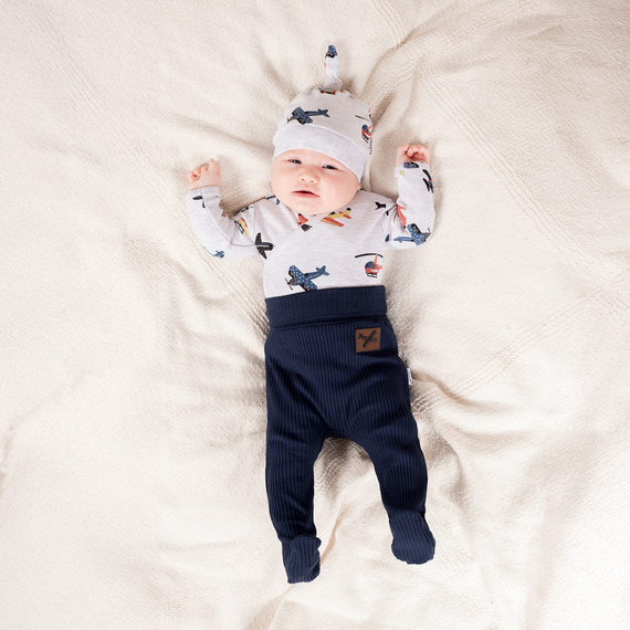 219094 Памучно бебешко боди с дълъг ръкав Willy Nicol - удобно боди със самолетни десени