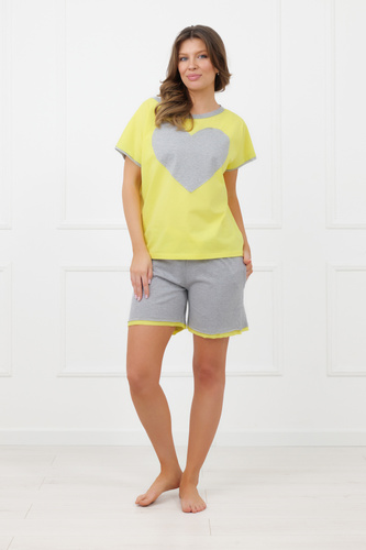 Дамска пижама Sabrina Italian Fashion 100% памук – къс ръкав, шорти