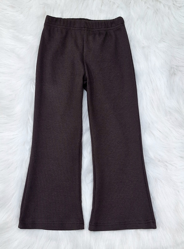 Разкроени панталони Bambarillo с шоколадови райета – оребрена плетка, памук с еластан