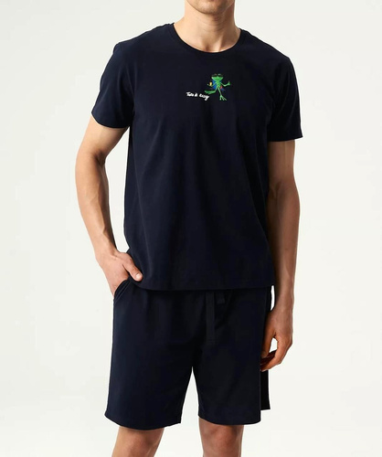 NMP-383 Мъжка пижама с къс ръкав, атлантическо-тъмно синьо