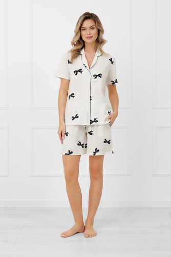 Дамска пижама Fiocca Италианска мода - органичен памук, елегантна 