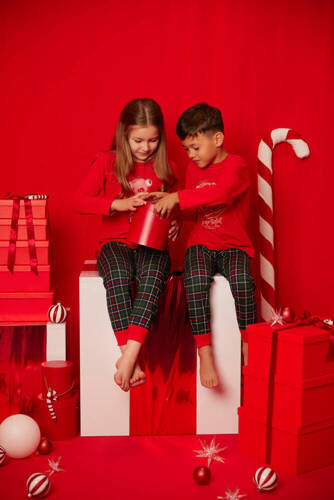 Fogo Детска пижама Италианска мода - червена/принт