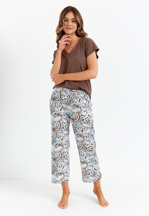 485 Дамска пижама Cana, шоколад - памук, от две части, елегантна