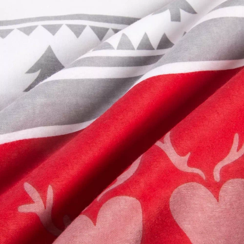 31516/1 Коледен комплект спално бельо от фланел Flannellove Darymex сиво-червено - комплект 100% памук, топъл и мек