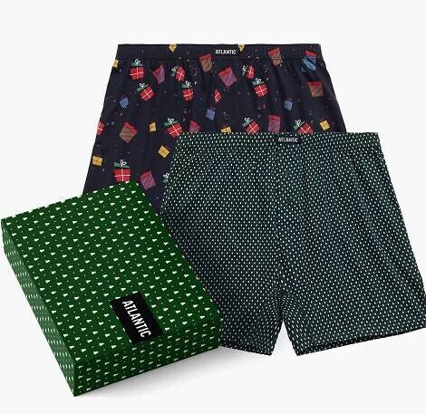 2GMB-006 Мъжки боксерки Atlantic - тъмносини - смарагд