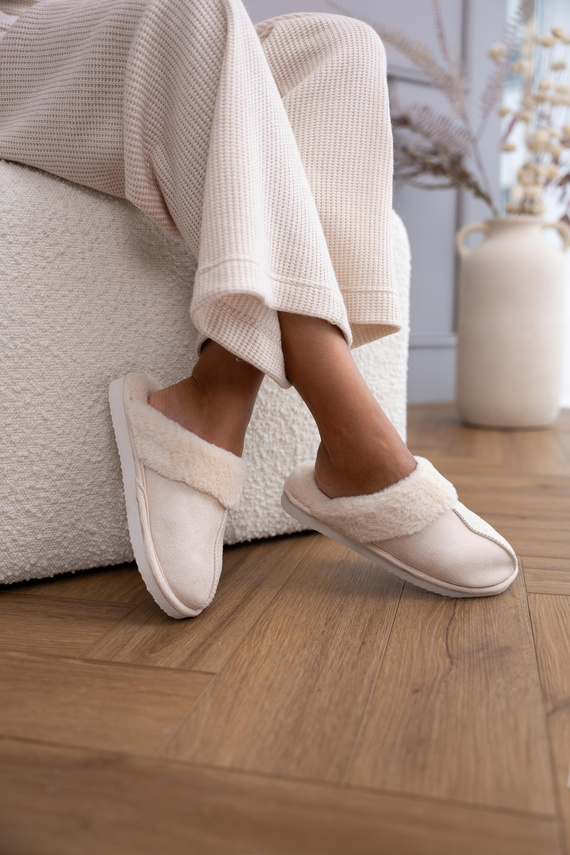 Пантофи Tiffanny Sensis – Дамски пухкави плетени пантофи от изкуствен велур | Затворен връх, твърда подметка