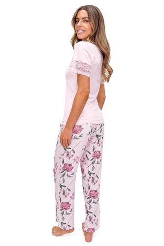 Дамска пижама Donna Gabriela Long вискоза дантела V деколте комфорт