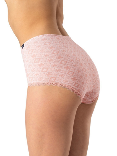 Дамски памучни слипове Key LPM 731 черно-бежови - 2 броя в кутия класическа кройка