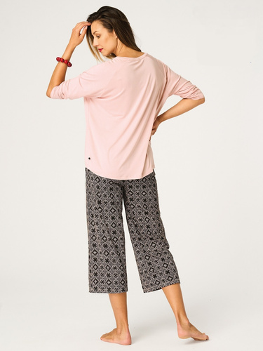 Key LNS 731 дамска пижама кайсия вискоза 3/4