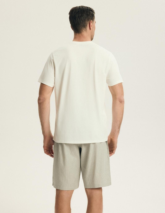 Мъжка пижама Henderson 43454 Nigri крем – 100% памук, лятна