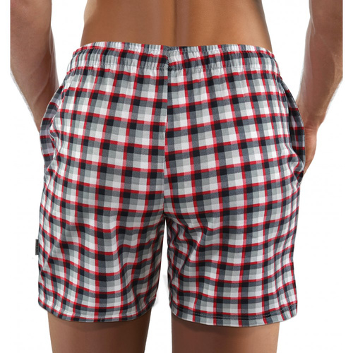 Къс пижамен панталон Milo 2 Sesto Senso, каре 10, червен