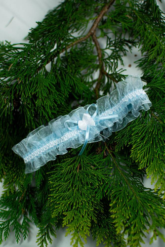 221 Шифонена жартиера De Lafense - светлосиня