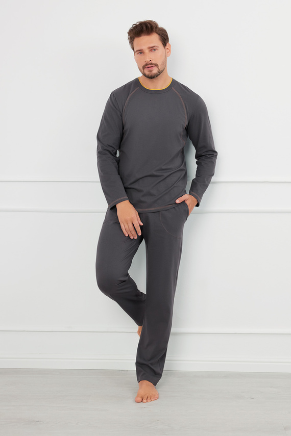 Salomon Мъжка пижама с дълъг ръкав и дълъг панталон Италианска мода - graphite/honey