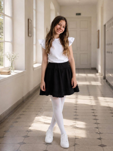 Eliza Bambarillo Черна детска пола с памучна дантела