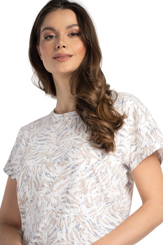 Дамска пижама Lilou Belle Reverie - бяла зебра