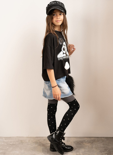 Чорапогащи Twilight 2527 Knittex 50 denier – черни със сребърен звезден мотив | Модни и елегантни