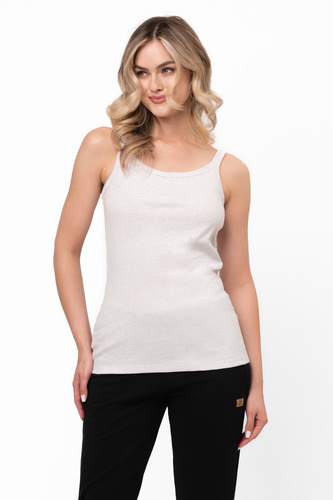 Дамска тениска Salsa с тънки презрамки - Италианска мода - светъл меланж