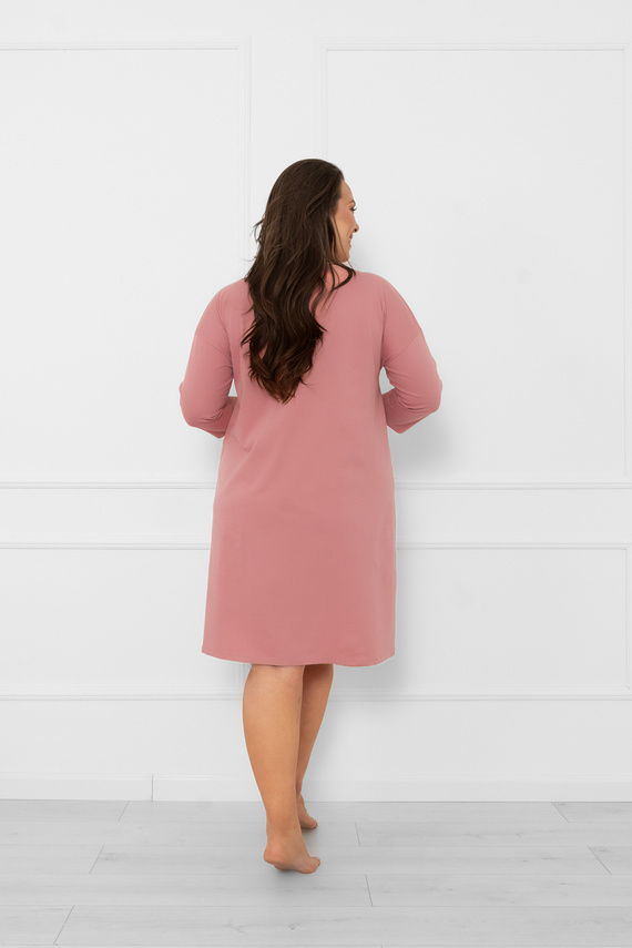 Дамска нощница Akita - памук, 3/4 ръкав, флорална апликация Италианска мода