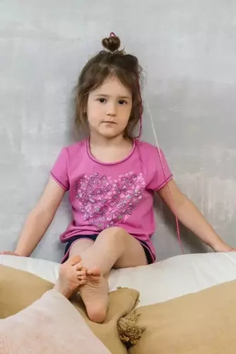 Ontega Пижама за момичета Италианска мода - амарант/тъмно синьо