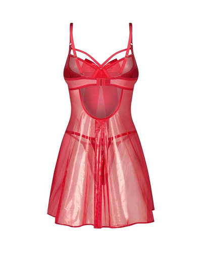 Obsessive Gifty Red дамска нощница с банели в червено + стринги