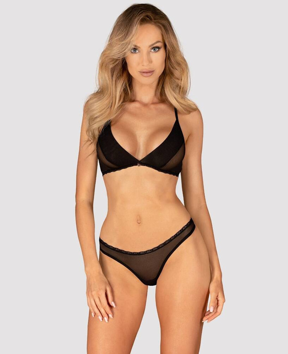 Latinesa Set Biustonosz+ stringi  Obsessive- czarny