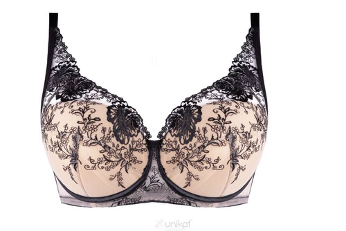Подплатен сутиен Saskia с пълна чашка Уникален черно-бежов