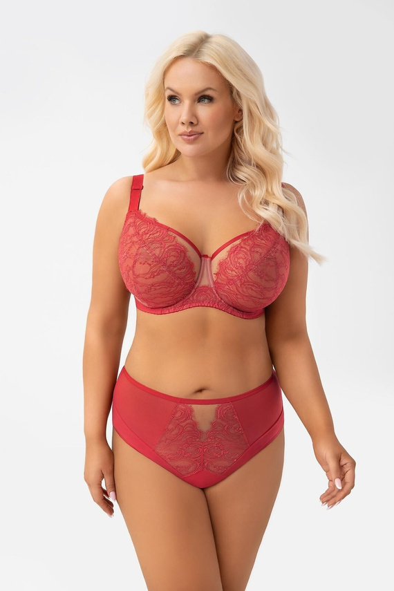 Сутиен soft Gorsenia G 008 Flavia бордо за голям бюст дантела