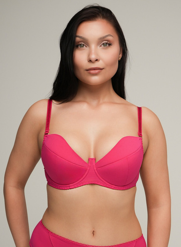 2204 Сутиен Ava Push-Up – цвят фуксия, гладък, впечатляващ и женствен