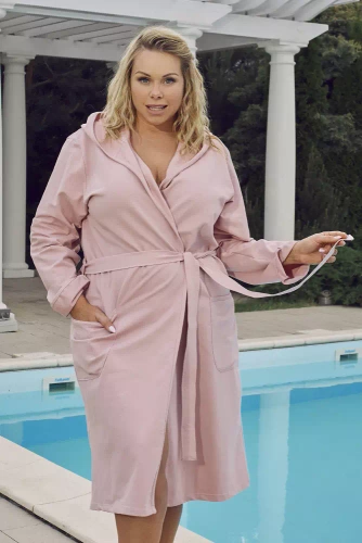 Karina Дамски халат Италианска мода - прахово розово