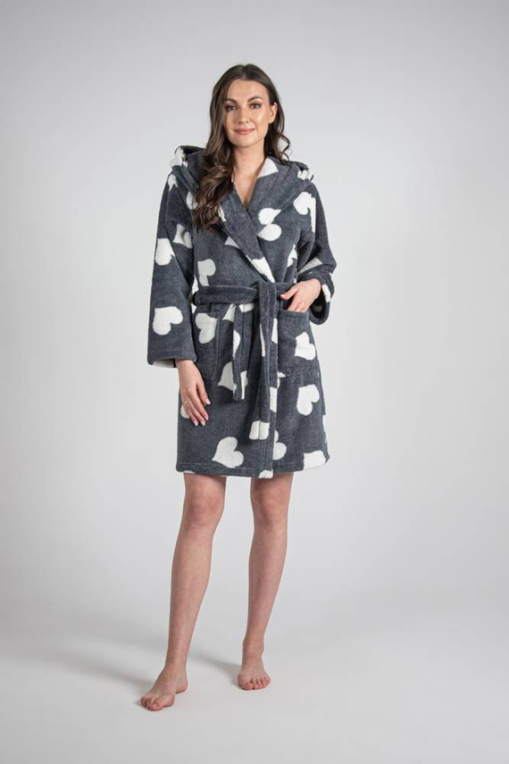671 Hearts Къс дамски халат Forex - графит