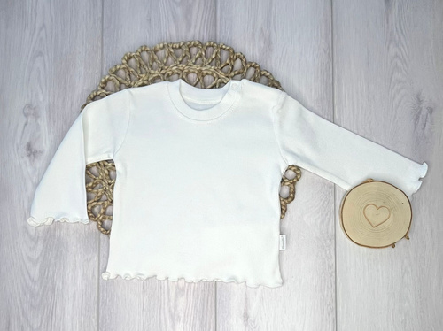 BI002 Момичешка блуза с дълъг ръкав Mamatti - бяла