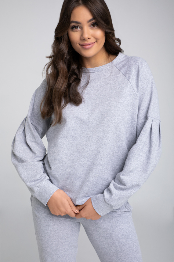 Parma Дамски комплект с дълъг ръкав и панталон Италианска мода - сив