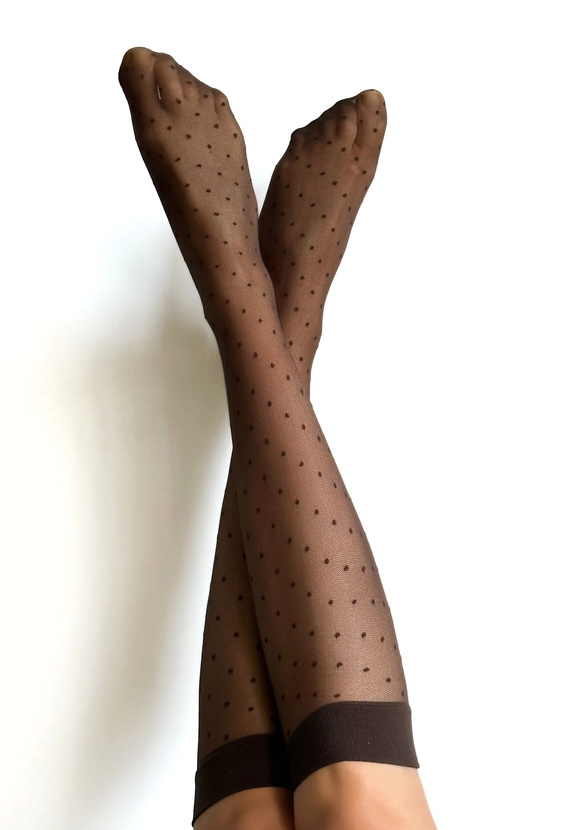 Чорапи до коляното Puntini Veneziana cappuccino – нежни, с некомпресивна лента | Комфорт и елегантност