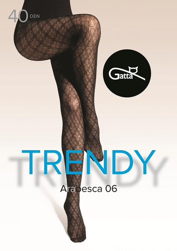 Чорапогащник Arabesca 06 Gatta – 40 den, декоративен десен, мат