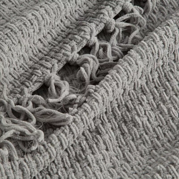 Сузи Одеяло, шалте, плетено с ресни, европерде, сиво