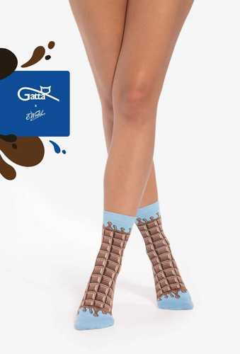 U04.WED Унисекс чорапи Wedel Gatta - млечен шоколад 02/13E