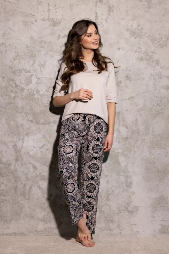 La Boheme Дамска пижама Momenti Per Me бежова