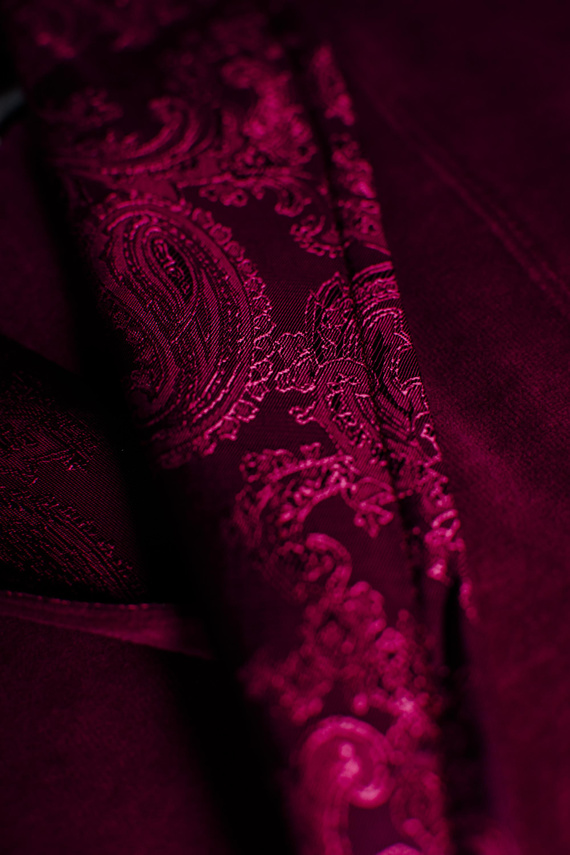 866 Noble Мъжки велурен халат De Lafense - къс, елегантен, памук - бордо