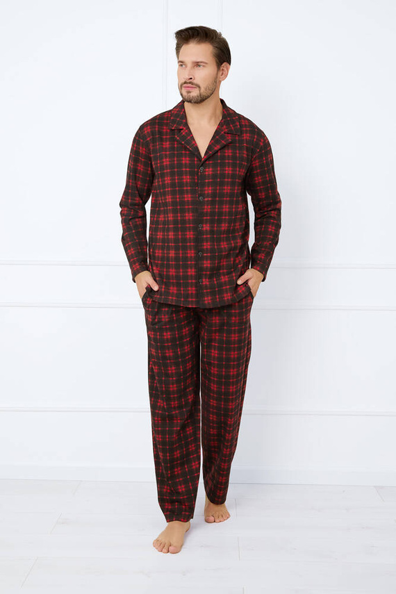 Nicolas Мъжка пижама с дълъг ръкав, дълъг панталон Италианска мода - принт 