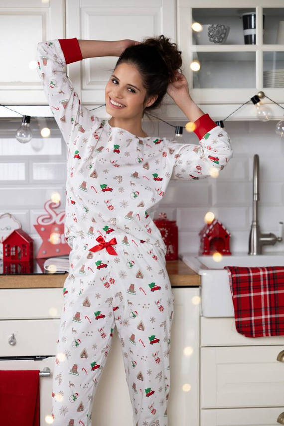 Дамска пижама Samantha Sensis -ecru