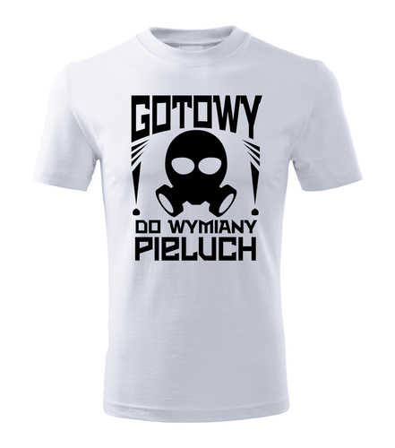 SKU M27 Тениска "Ready to change pampers" за млад татко Moocha бяла