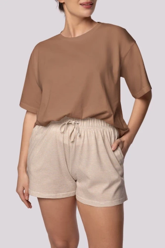 Рае с къс ръкав Дамска пижама Mona caramel